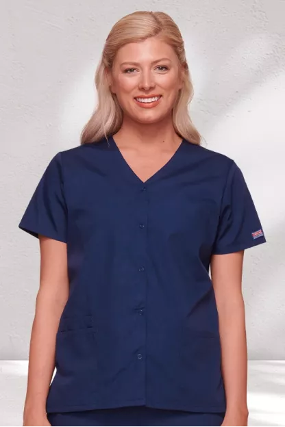 SNAP FRONT V-NECK TOP - WWE4770 SNAP FRONT V-NECK TOP - WWE4770