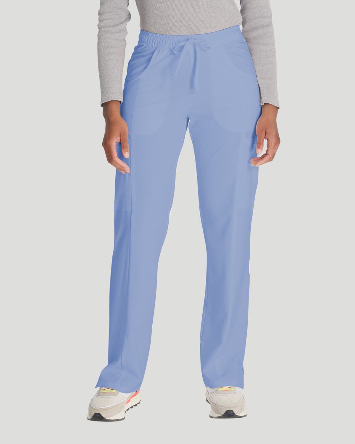 Mid rise straight leg drawstring
