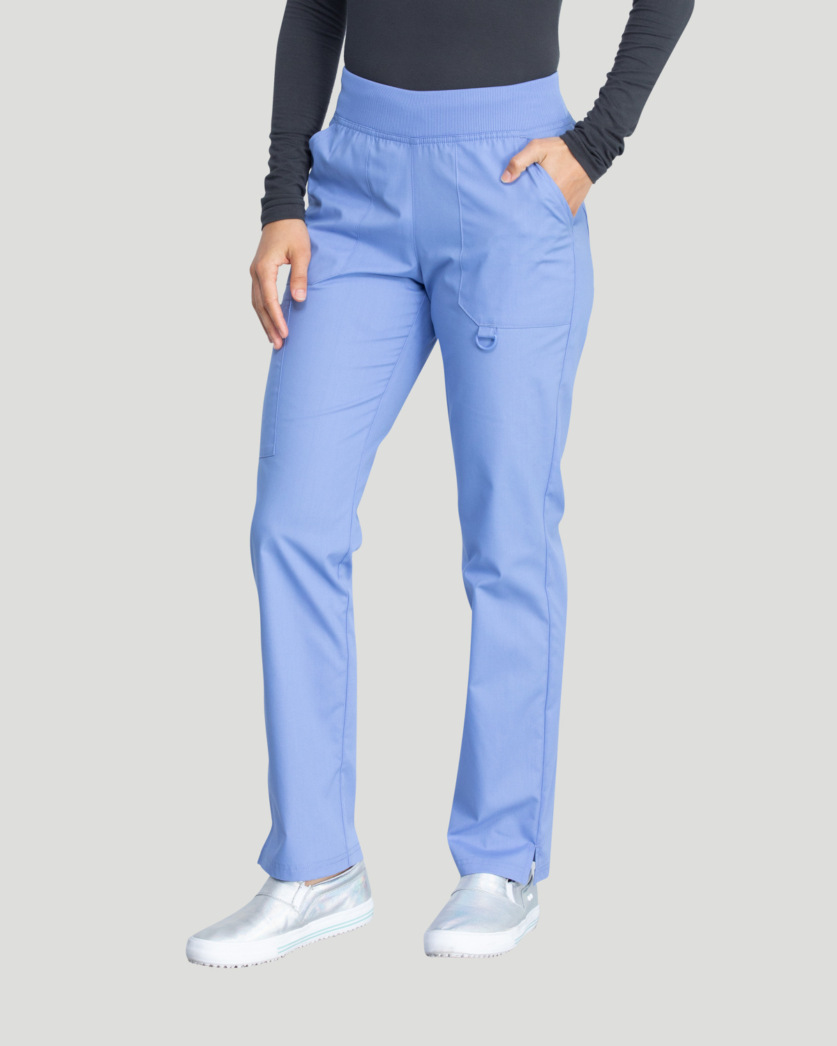 Broek Mid Rise Tapered Leg Pull-on Dames