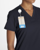 V-Neck Top With Rib Knit Panels