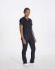 V-Neck Top With Rib Knit Panels
