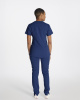 V-Neck Top With Rib Knit Panels