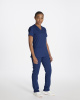 V-Neck Top With Rib Knit Panels