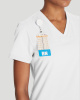 V-Neck Top With Rib Knit Panels
