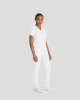 V-Neck Top With Rib Knit Panels