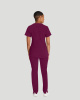 V-Neck Top With Rib Knit Panels