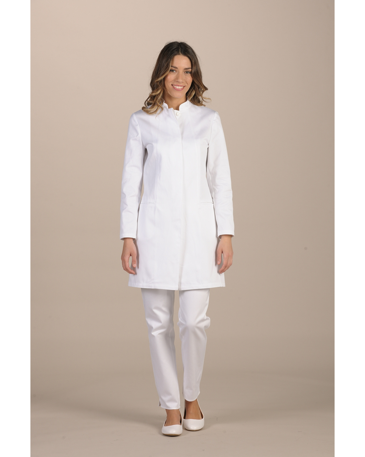 Delhi White Gababrdine - Blouse médicale femme